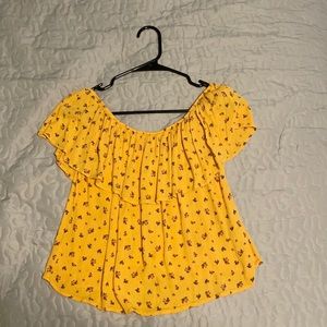 HOLLISTER Floral Gold Blouse